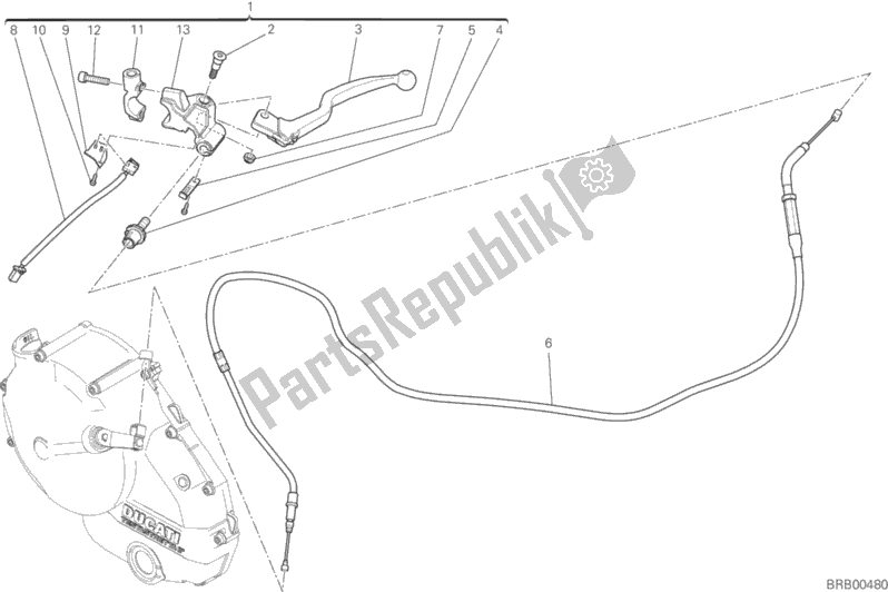 Wszystkie części do Sterowanie Sprz? G? Em Ducati Monster 821 Stripes USA 2015